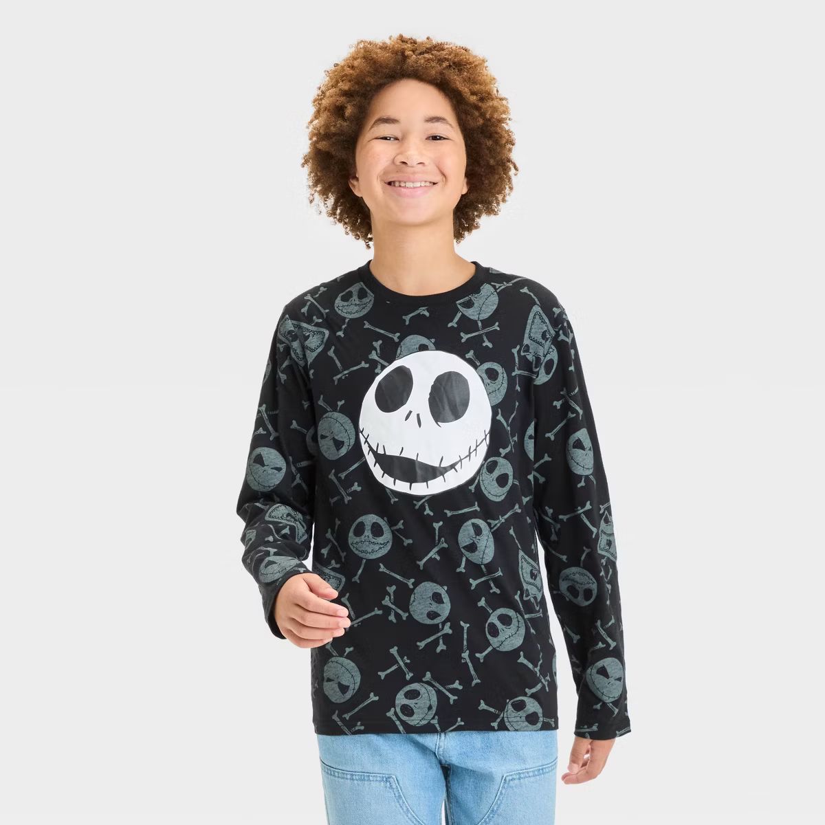 Boys' The Nightmare Before Christmas Jack Long Sleeve Graphic T-Shirt - Black | Target