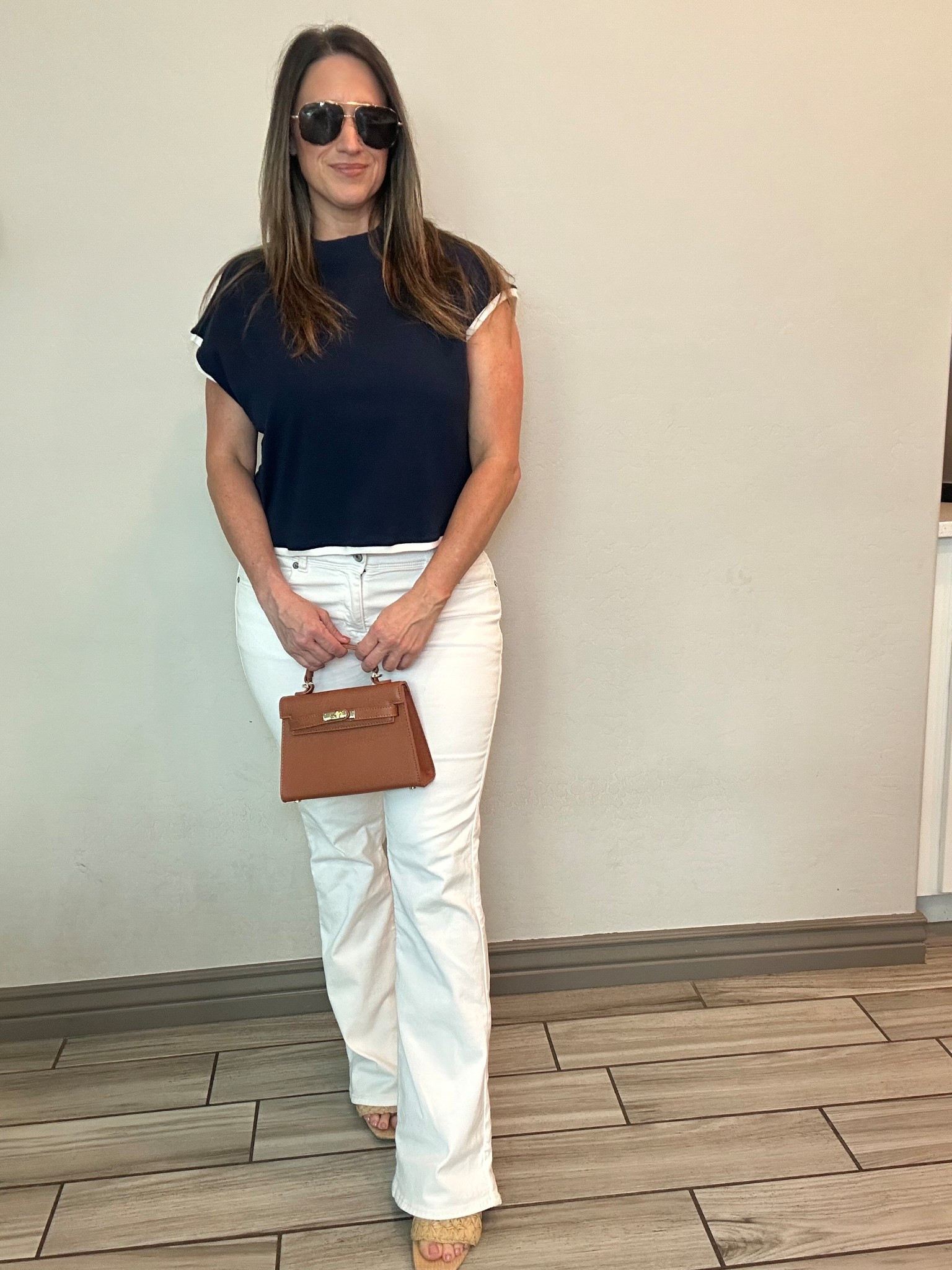 Wearing a large in the shirt. 

#LTKMidsize #LTKPetite #LTKStyleTip