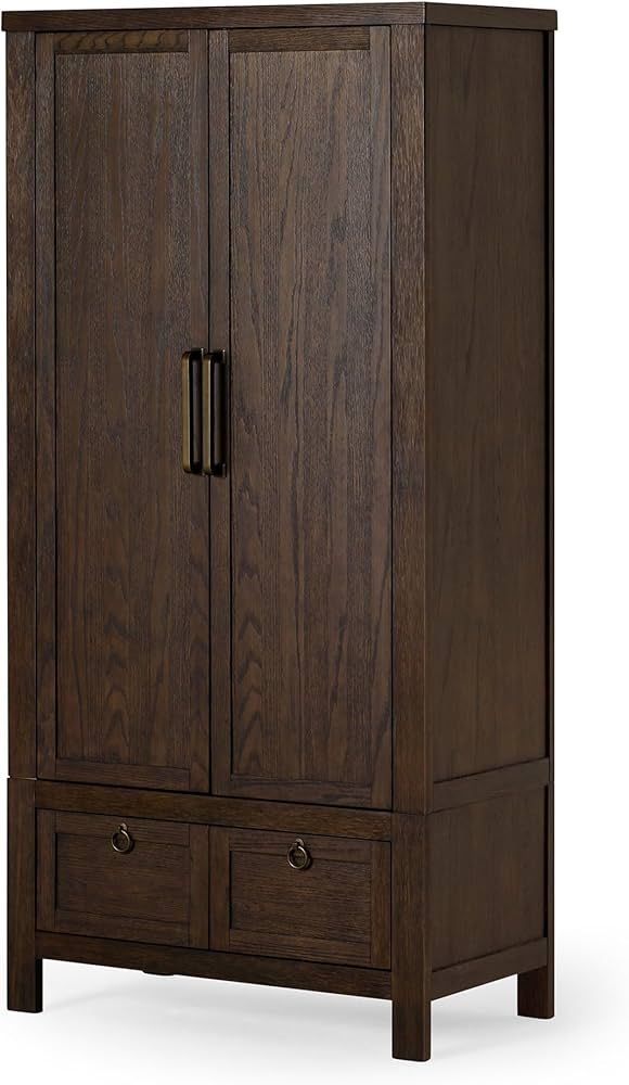 Maven Lane Vaughn Rustic Wooden Cabinet in Weathered Brown Finish | Amazon (US)