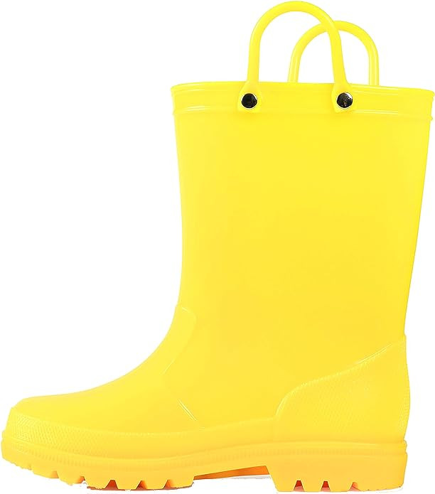 K KomForme Kids Girls & Boys Rain Boots with Easy-on Handles Waterproof Outdoors | Amazon (US)