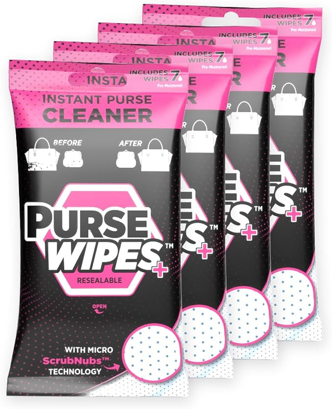 SneakERASERS: PurseWIPES Purse Cleaner Wipes - Portable Leather Wipes for Bags, Purses, and Backp... | Amazon (US)