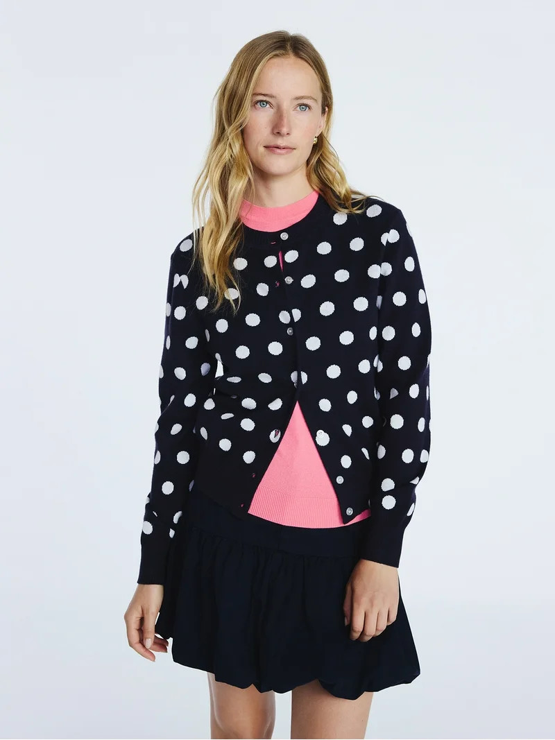 Free Assembly Women's and Women's Plus Solid, Stripe, & Print Classic Cozy Yarn Cardigan Sweater,... | Walmart (US)