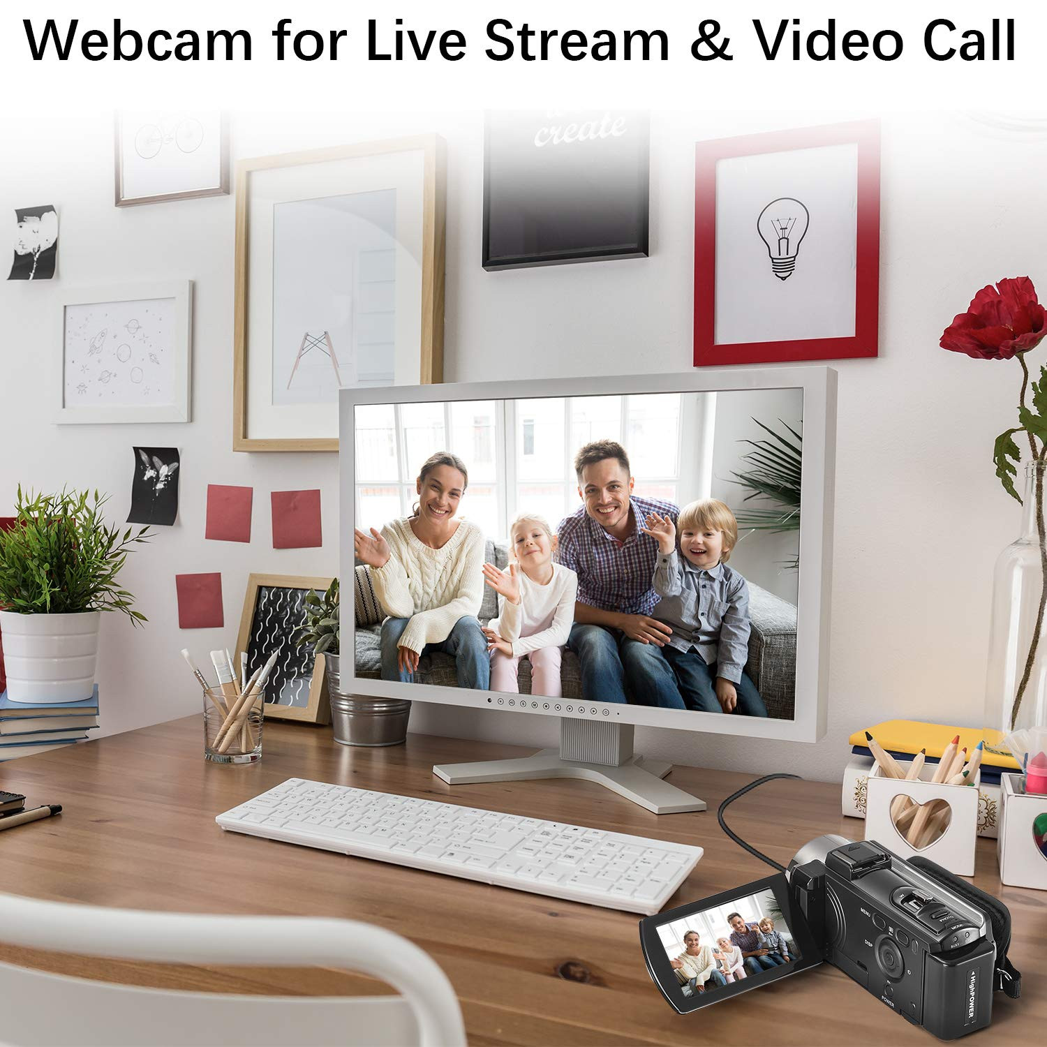 Video Camera Camcorder Digital Camera Recorder Full HD 1080P 15FPS 24MP 3.0 Inch 270 Degree Rotat... | Amazon (US)