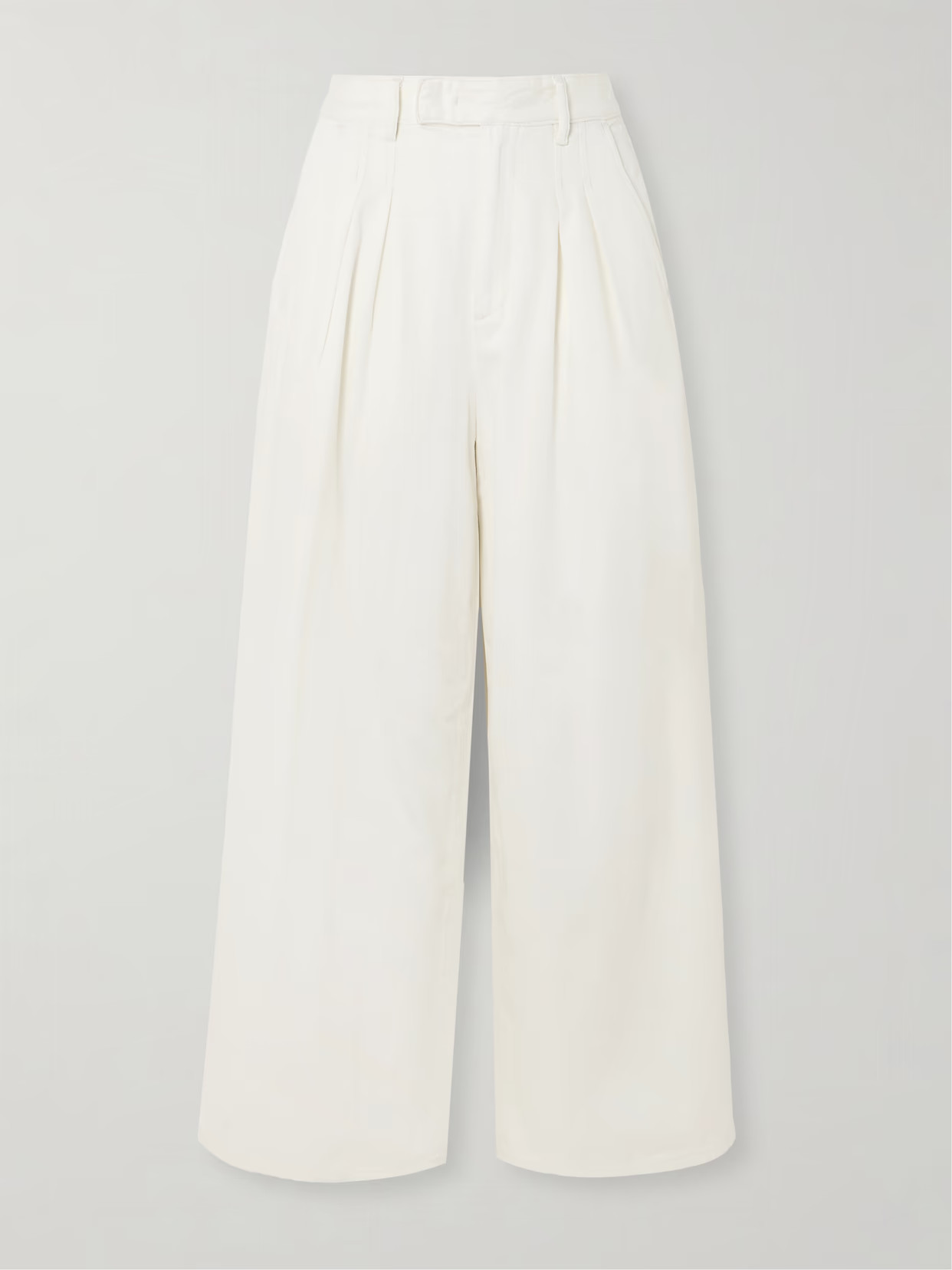 The Frankie Shop - Nolan Pleated Denim Wide-leg Pants - White | NET-A-PORTER (US)