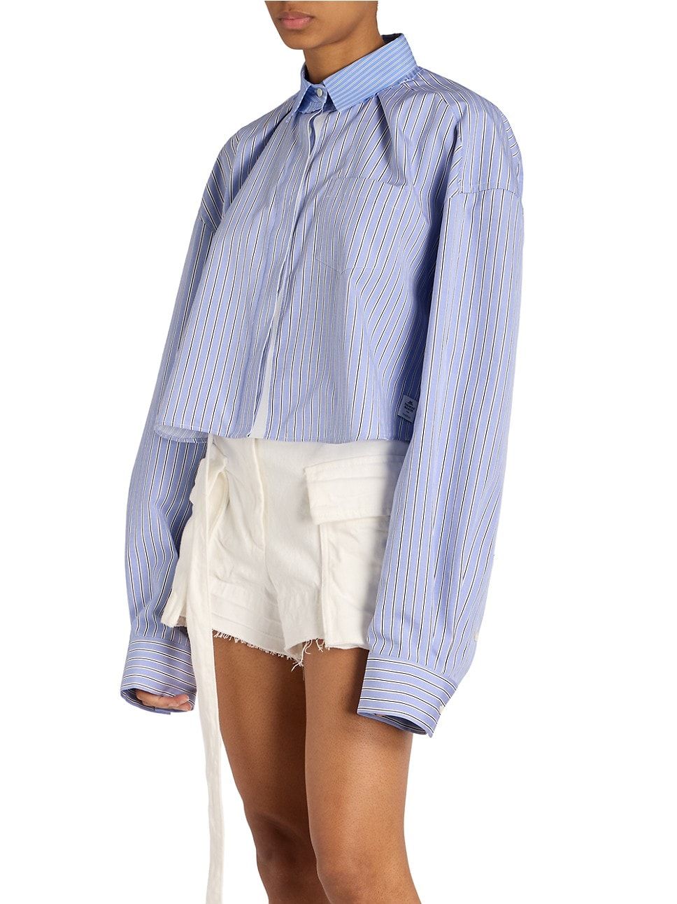 Thomas Mason Striped Cotton Poplin Shirt | Saks Fifth Avenue