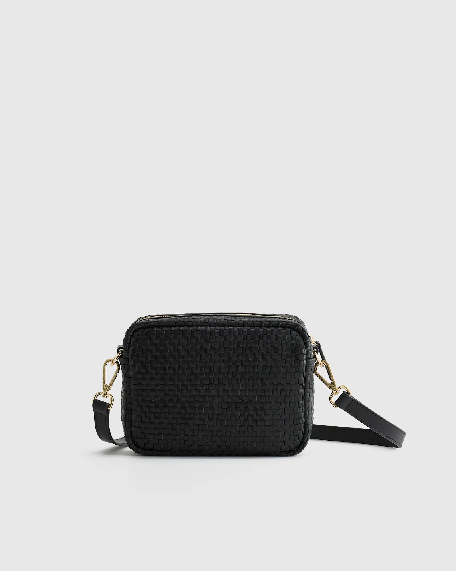 Quince | Women's Italian Leather Handwoven Crossbody in Olive | Quince
