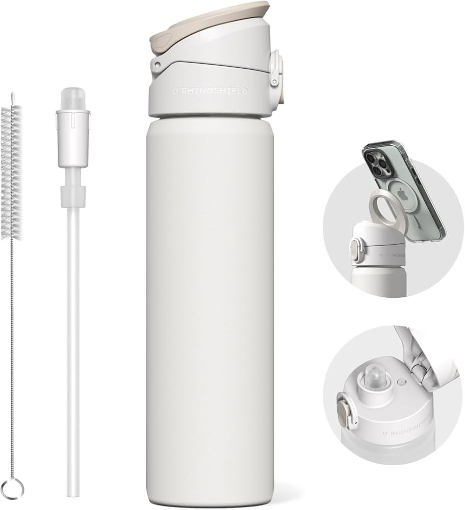 RHINOSHIELD AquaStand Magnetic Bottle 23 oz | Stainless Steel Insulated Water Bottle, Sport Bottl... | Amazon (US)