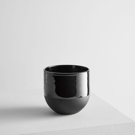 Two-Toned Black Glass Candles - Cedarwood Moss | West Elm (US)