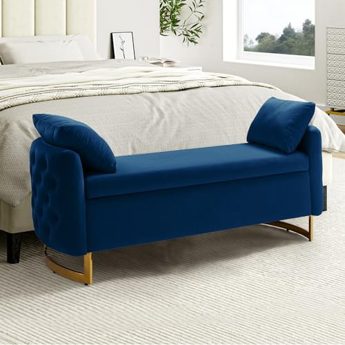 HULALA HOME Modern Velvet Storage Ottoman Bench, 59 inch Large Upholstered End of Bed Bench King ... | Amazon (US)