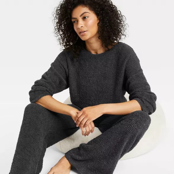 Women's Feather Yarn Lounge Pullover Sweater - Stars Above™ | Target