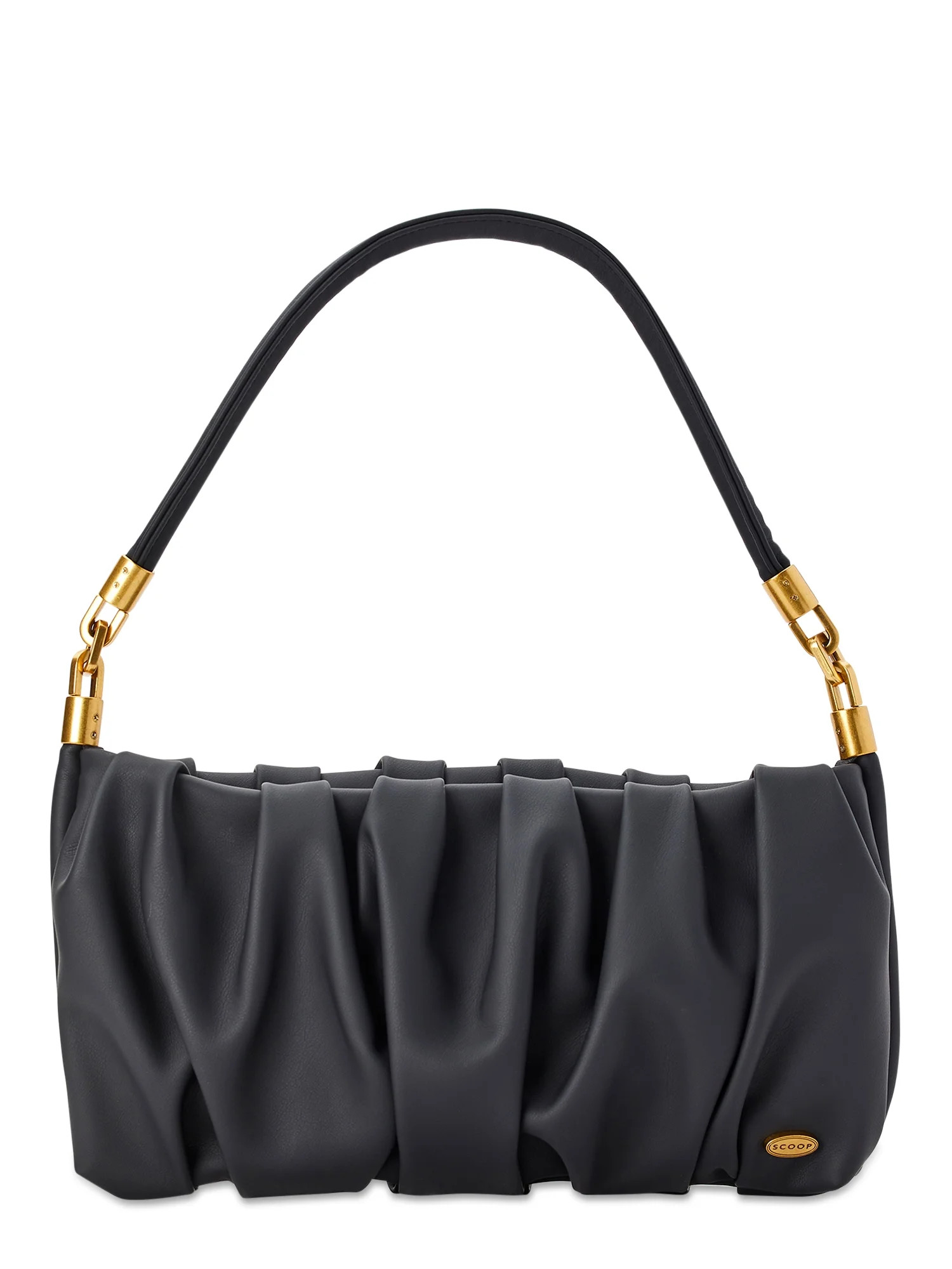 Scoop Women's Ruched Shoulder Bag Black - Walmart.com | Walmart (US)