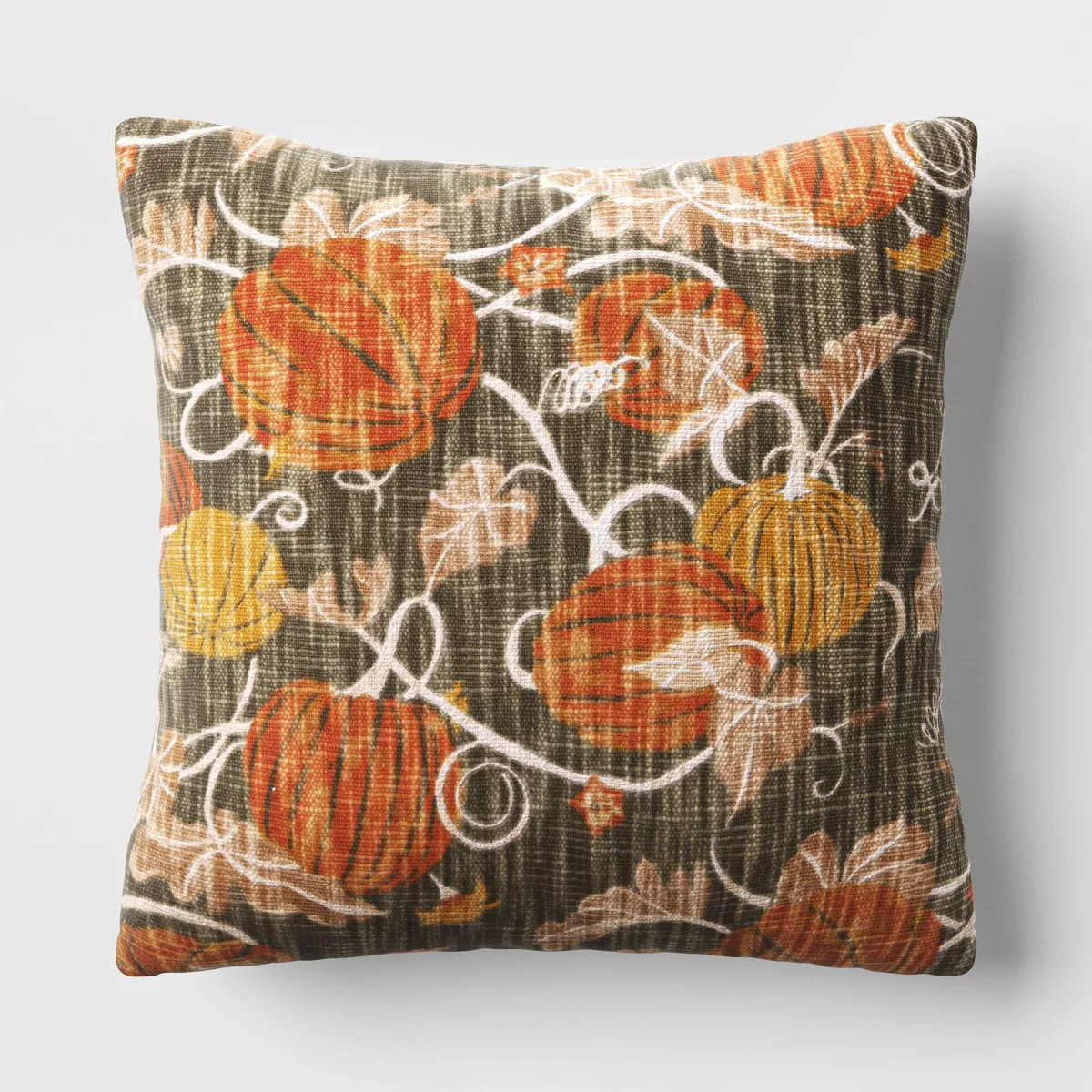 Printed Pumpkin Square Throw Pillow Green - Threshold™ | Target