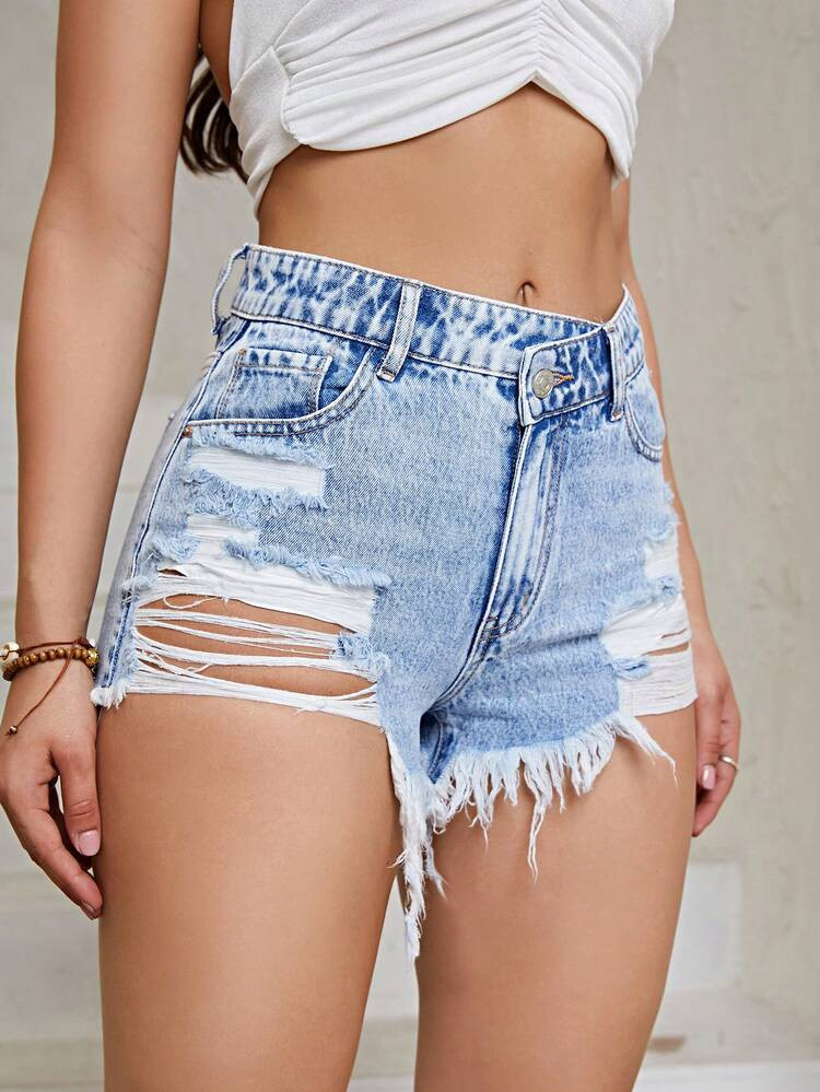 Ripped Raw Hem Denim Shorts
       
              
              $15.99        
    (60)
        ... | SHEIN
