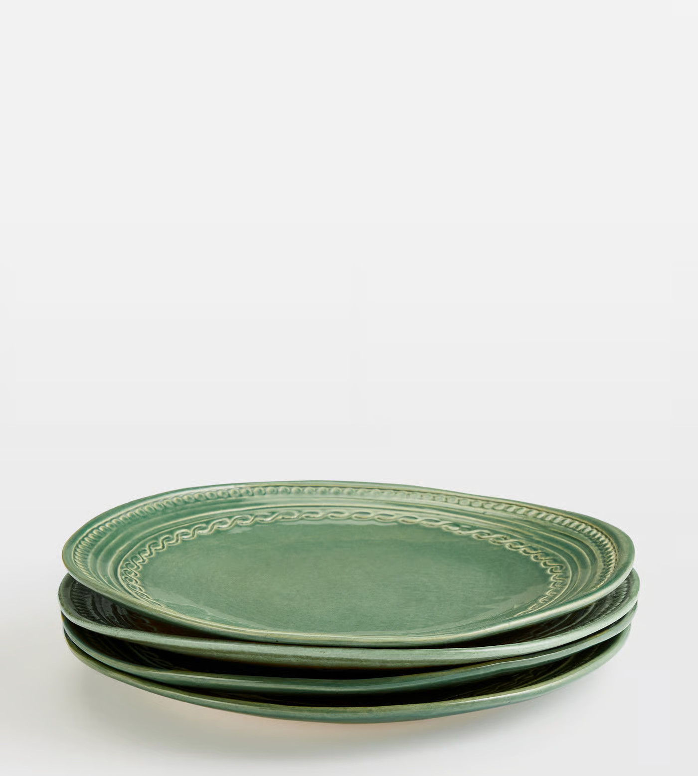 Adderbury Side Plate, Green, Set of Four | Soho Home Ltd
