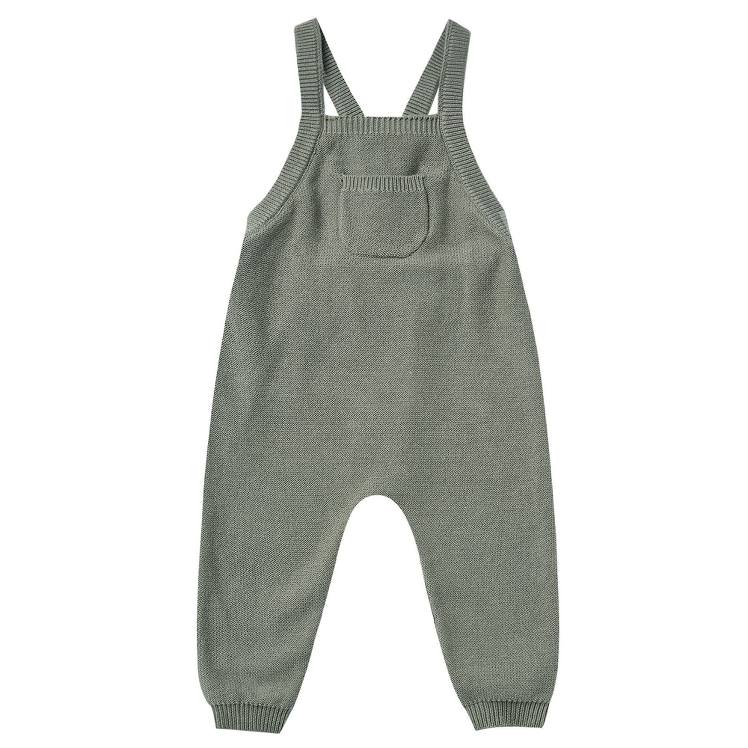Organic Knit Overalls, Basil | SpearmintLOVE