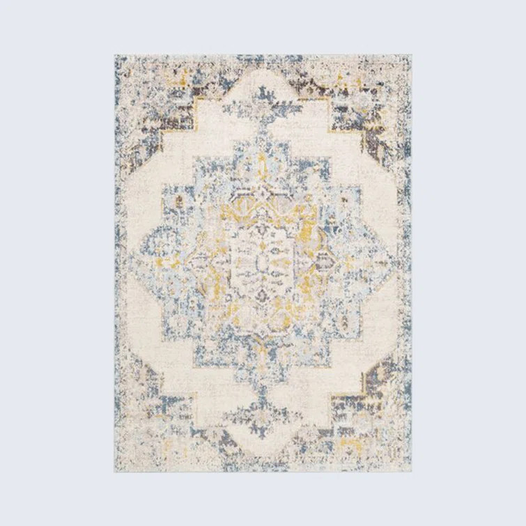 Walker Power Loom Performance Blue/Bright Yellow Rug | Wayfair North America