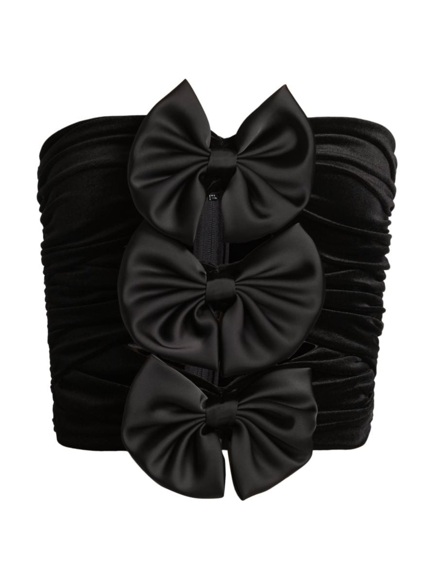 Hepburn Ruched Bow Corset Top | Saks Fifth Avenue
