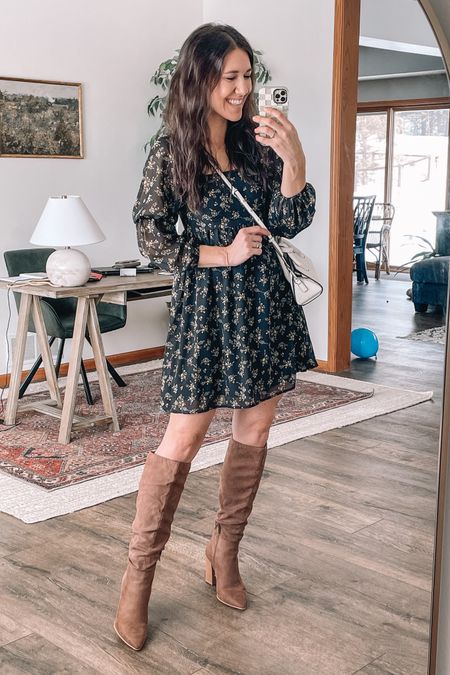 Date night outfit. Wearing XS
Spring dress, spring dresses

Knee high boots fit tts
Wedding guest dress
Date night outfits 
Amazon fashion
Crossbody purse
Mini dress
You know 

#LTKunder50 #LTKwedding #LTKshoecrush