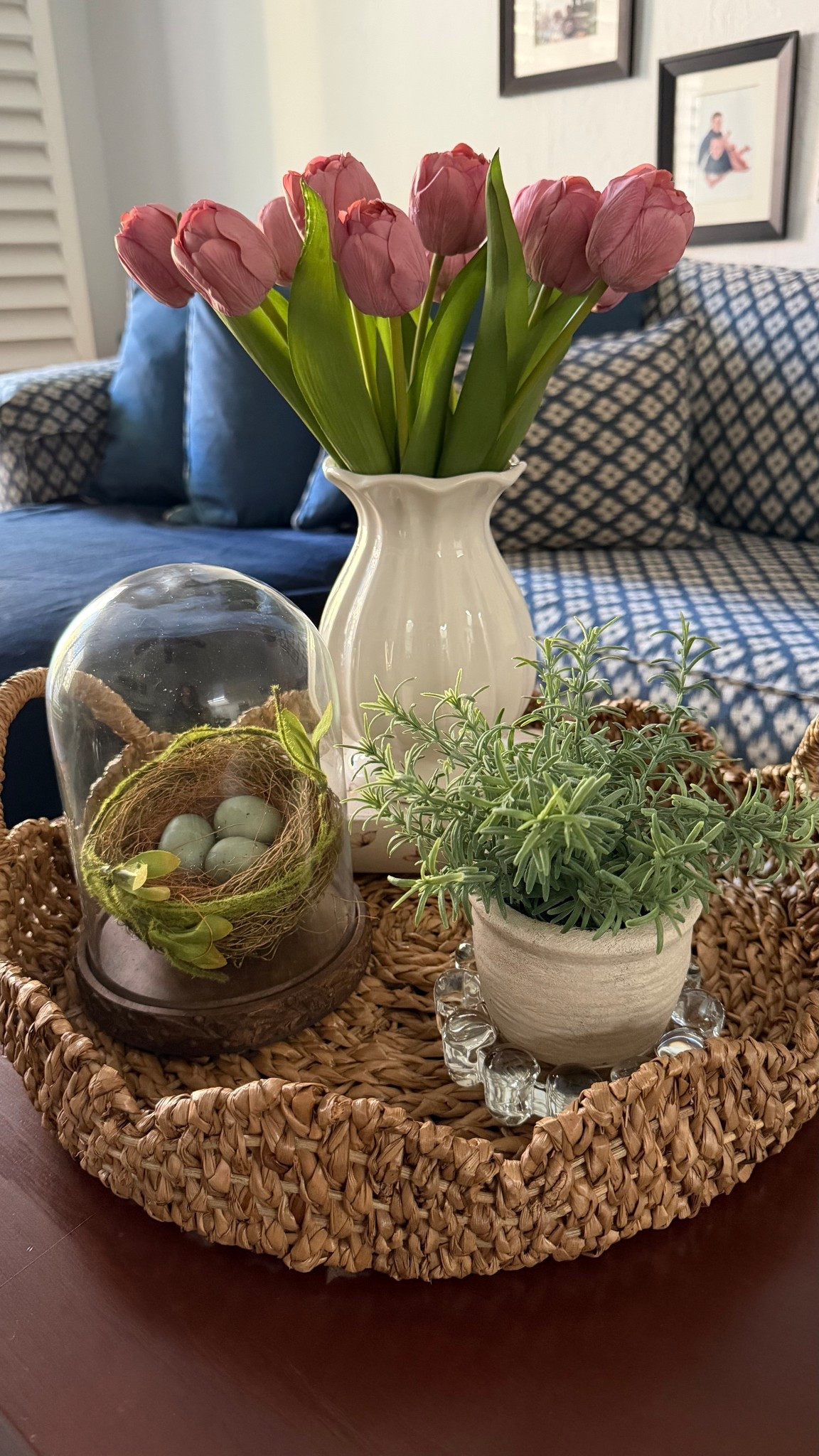 This is one of my favorite vignettes. I cannot get enough of the real touch tulips and the little bird’s nest. 

Spring is here! Time for a refresh! 🌷🪺

#LTKSeasonal #LTKHome