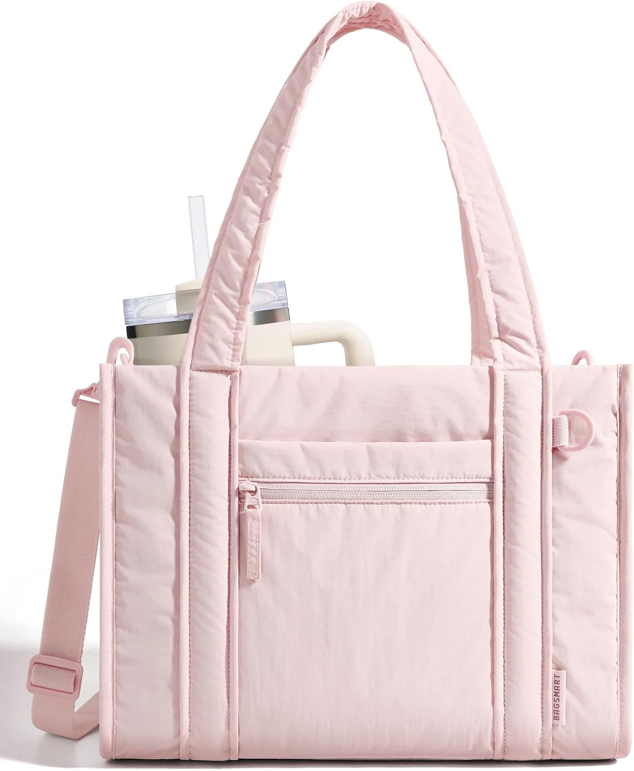 BAGSMART Boxy Tote Bag for Women, Crossbody Work Bag with Zipper | Amazon (US)