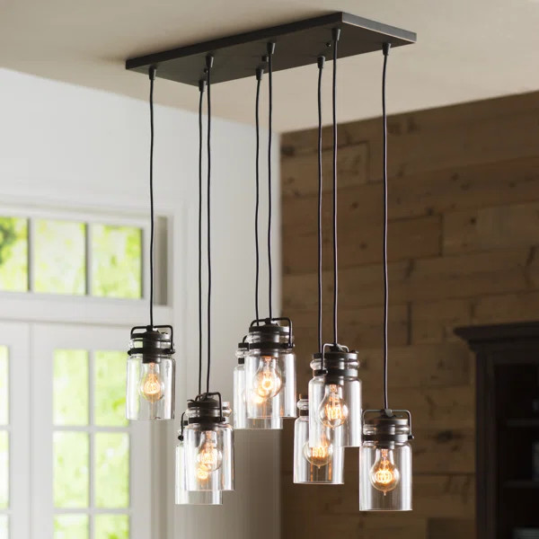Olde Bronze Sue 8-Light Cluster Cylinder Pendant | Wayfair North America