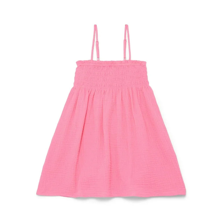 Wonder Nation Girls Smocked Spaghetti Strap Mini Dress Coverup, Sizes 4-18 | Walmart (US)