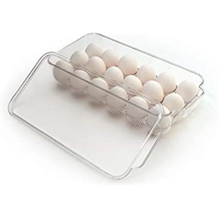 Totally Kitchen Plastic Egg Holder, BPA Free Fridge Organizer with Lid & Handles, Refrigerator Stora | Amazon (US)