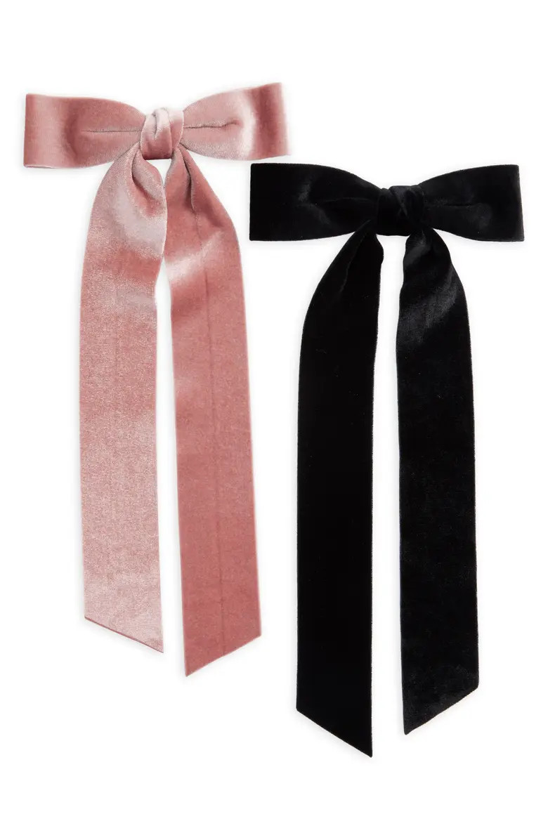 Tasha Assorted 2-Pack Velvet Bow Barrettes | Nordstrom | Nordstrom