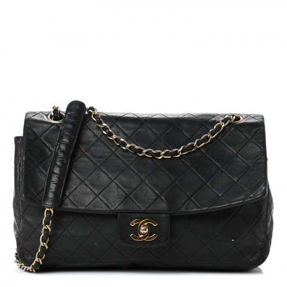 CHANEL Lambskin Quilted Medium Single Flap Black | Fashionphile