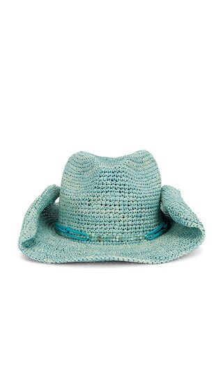 florabella Lai Cowboy Hat in Teal. | Revolve Clothing (Global)