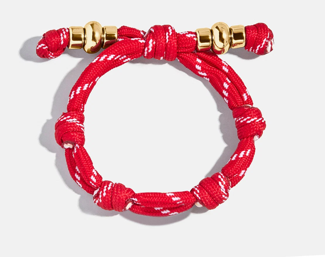 Knotty Varsity Number Custom Bracelet - Cherry Red Single Digit | BaubleBar