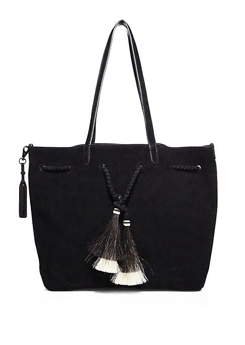 Double Handle Drawstring Suede Tote | Saks Fifth Avenue