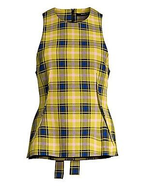 Derek Lam Women's Plaid Wool-Blend Tie-Back Top - Yellow Multi - Size 38 (2) | Saks Fifth Avenue