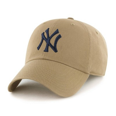 New York Yankees Baseball Hat - Tan: MLB Team Logo, Cotton, Adjustable Strap, Adult Sizing, Woven Fabric, Spot Clean | Target