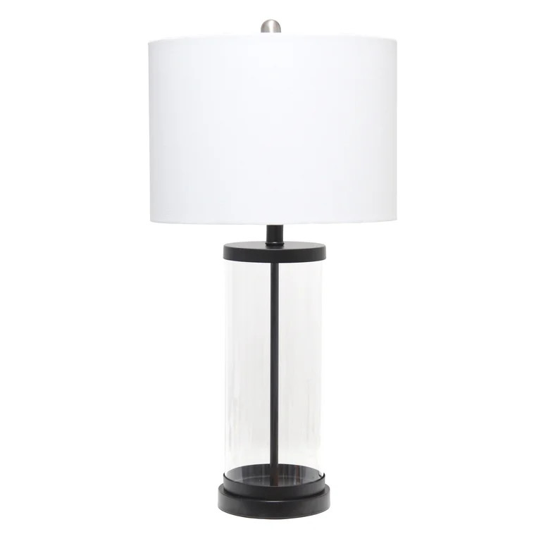 Elegant Designs 27.5" Enclosed Glass Table Lamp, Black | Walmart (US)