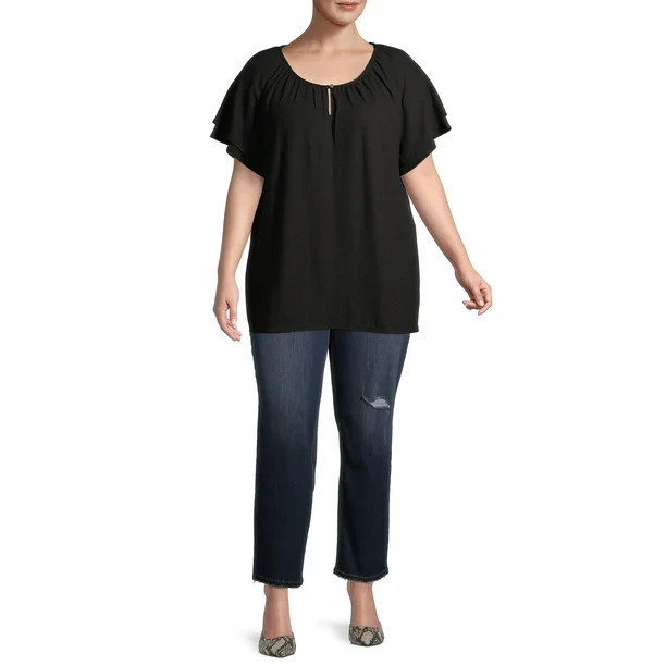 Terra & Sky Women's Plus Size Core Denim Straight Leg Jeans | Walmart (US)