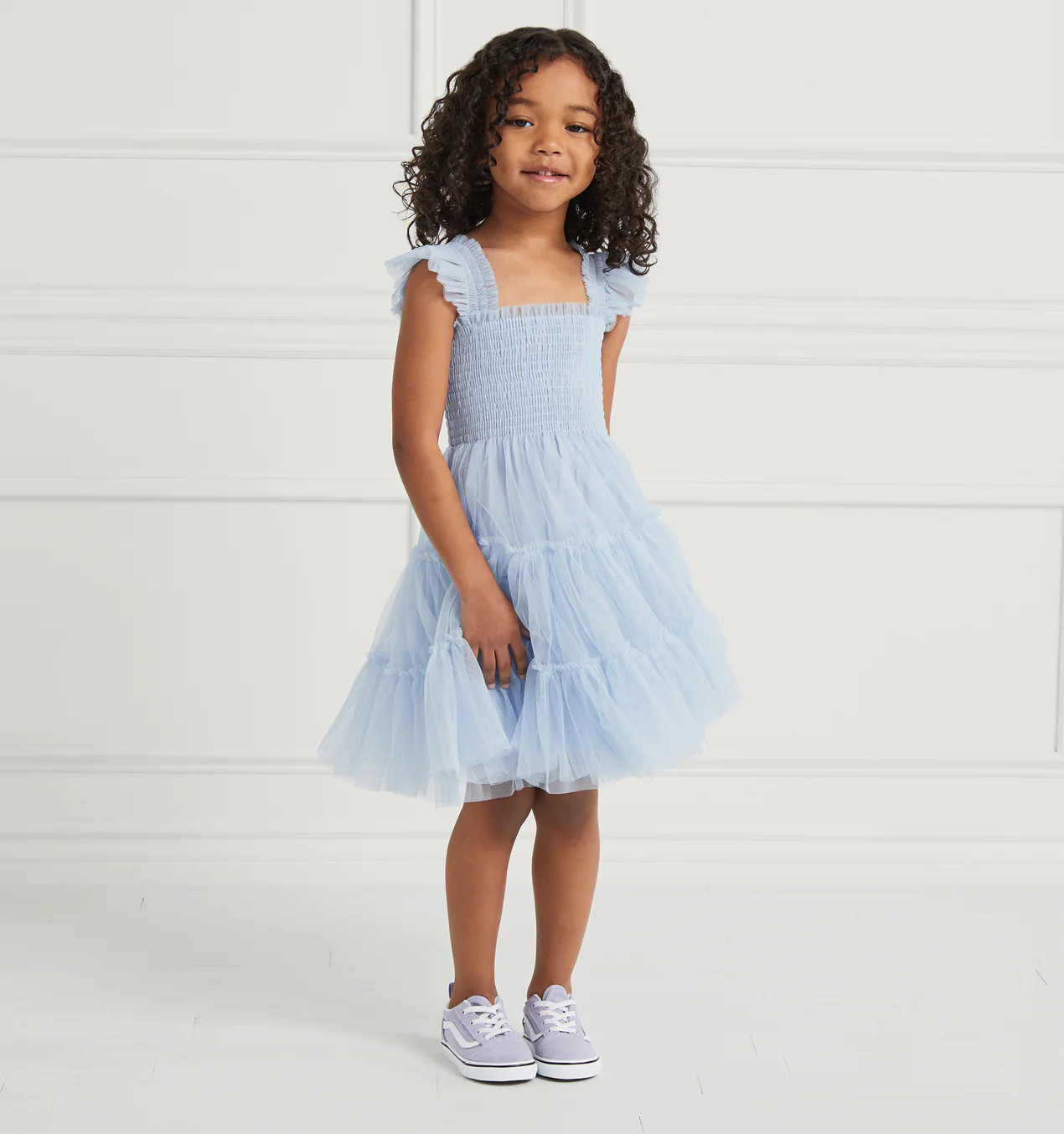The Tiny Tulle Ellie Nap Dress - Powder Blue Tulle | Hill House Home US