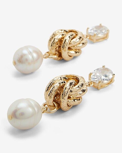 Knot Pearl Charm Drop Earrings | Express