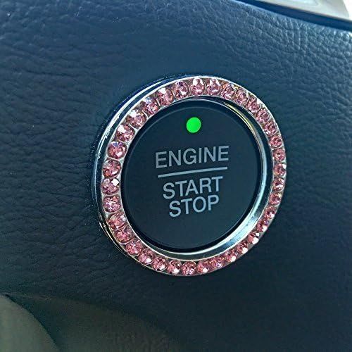 Bling Car Decor Pink Crystal Rhinestone Car Bling Ring Emblem Sticker, Bling Car Accessories for ... | Amazon (US)