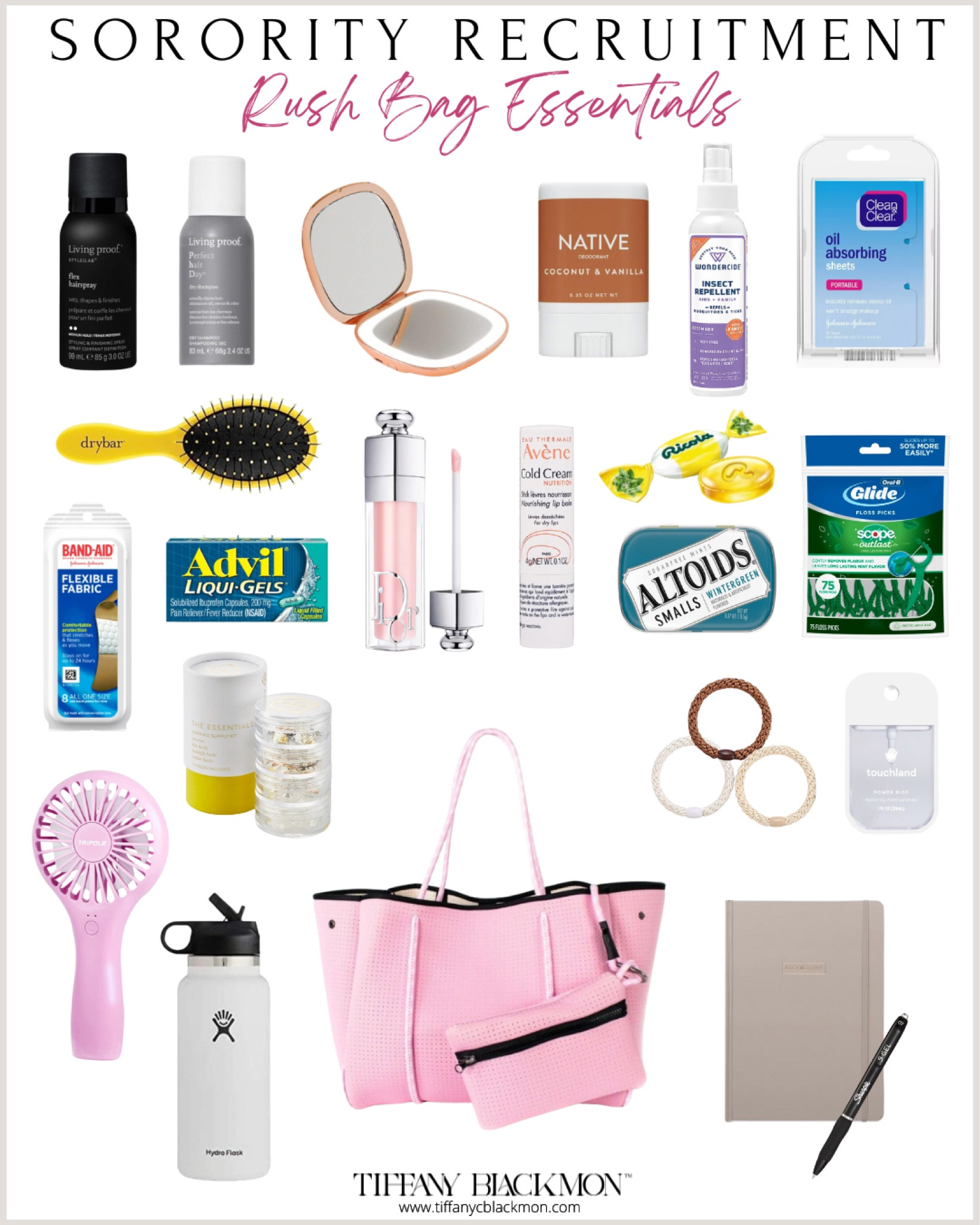 Sorority Recruitment 101 | Rush Bag Essentials 

Sorority bag  rush bag  recruitment  back to school  hair ties  water bottle 

#LTKFind #LTKBacktoSchool #LTKSeasonal