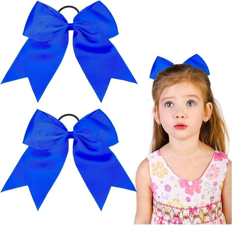 Royal Blue Cheer Bows for Cheerleaders 8 Inch Jumbo Royal Blue Bows for Girls Hair, Big Cheerlead... | Amazon (US)