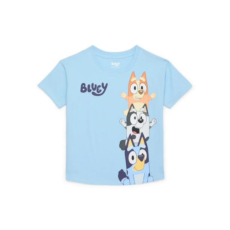 Bluey Bingo & Muffin Girls Graphic Short Sleeve T-Shirt, Sizes 4-12 | Walmart (US)