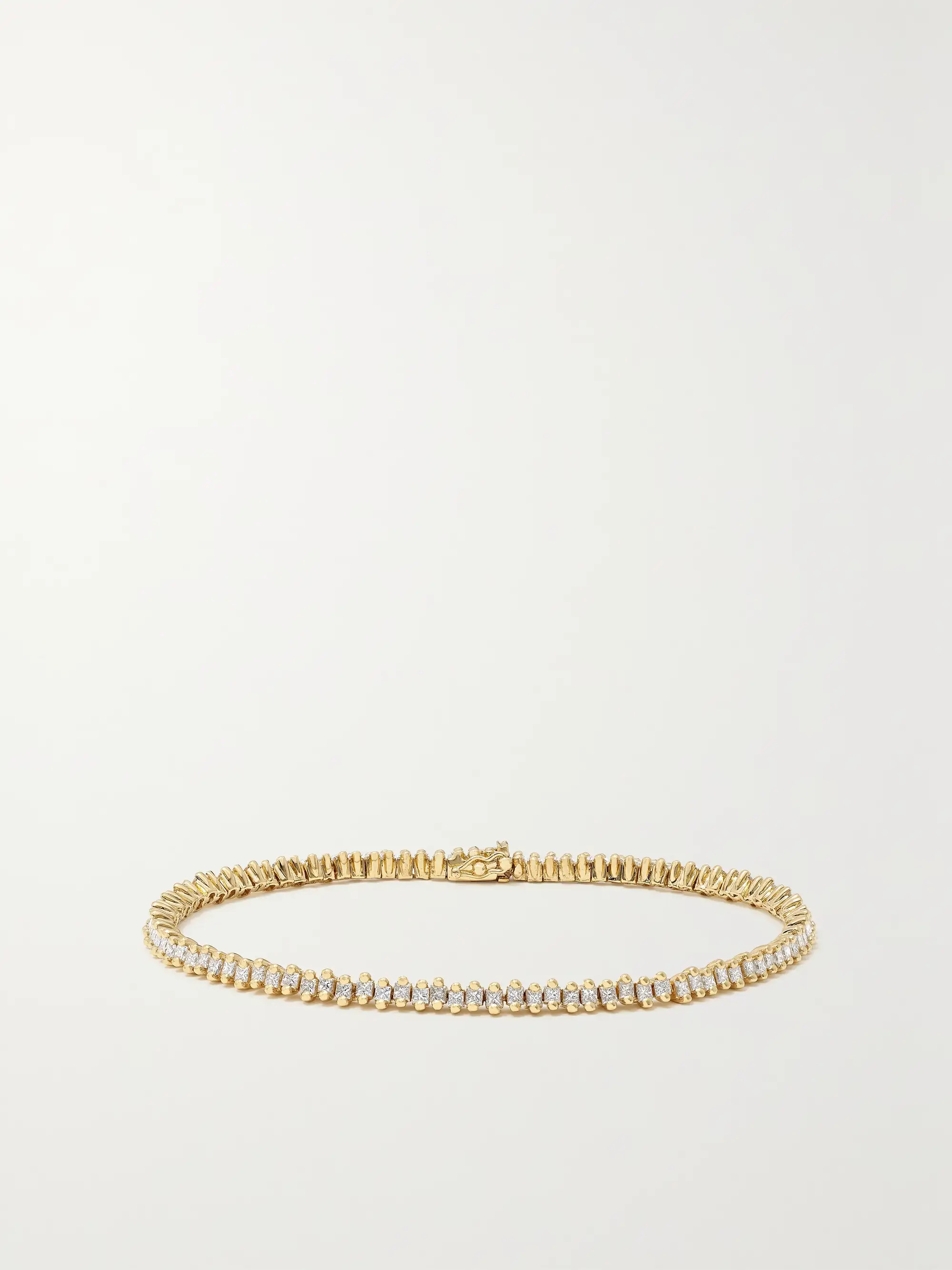 18-karat gold diamond tennis bracelet | NET-A-PORTER (US)