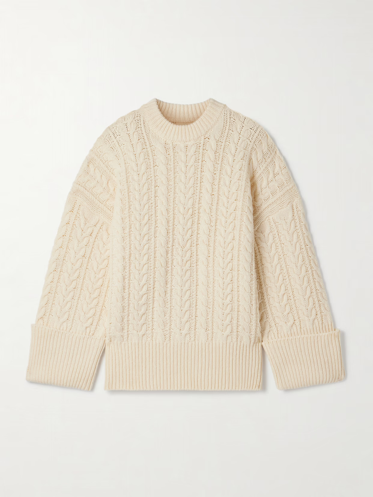 Co - Oversized Cable-knit Wool-blend Sweater - Ivory | NET-A-PORTER (US)