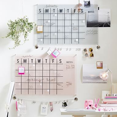 Acrylic Monthly Calendar, Blush | Pottery Barn Teen