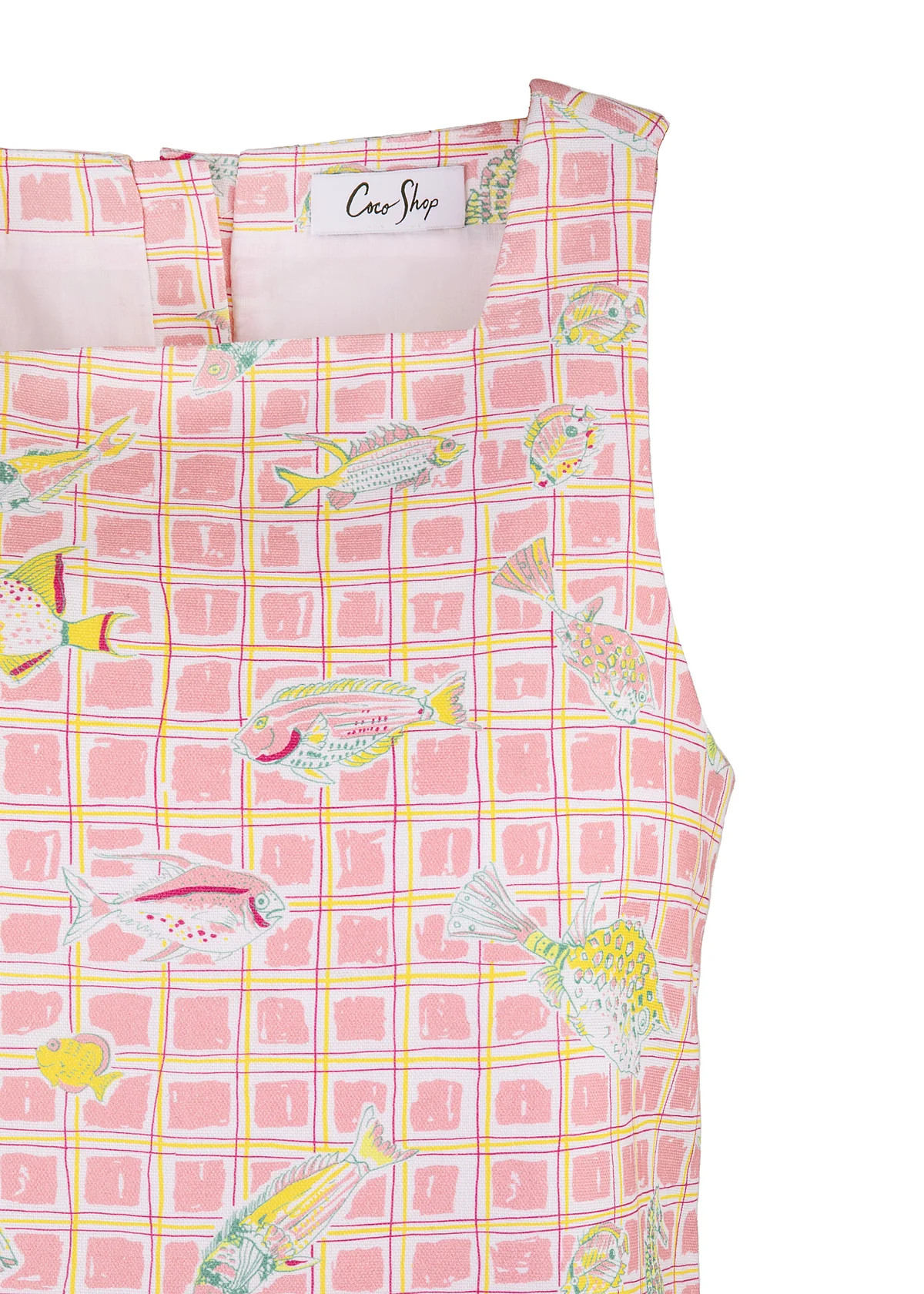 OTM Exclusive: Classic Mini Shift Dress in Pink Fishing Net | Over The Moon