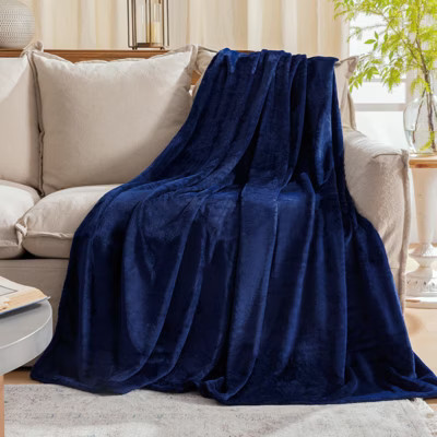 Aoibox Fleece Plush Throw Blanket in Navy Blue, Super Soft Fuzzy Cozy Flannel Blanket for Couch Sofa, Lightweight Microfiber Blanket | Target