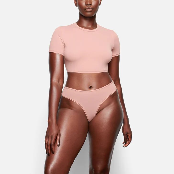 FITS EVERYBODY SUPER CROPPED T-SHIRT | ROSE CLAY | SKIMS (US)