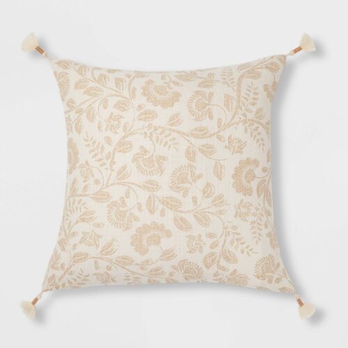 Jacobean Square Throw Pillow Neutral - Threshold 191908616629 | eBay | eBay US