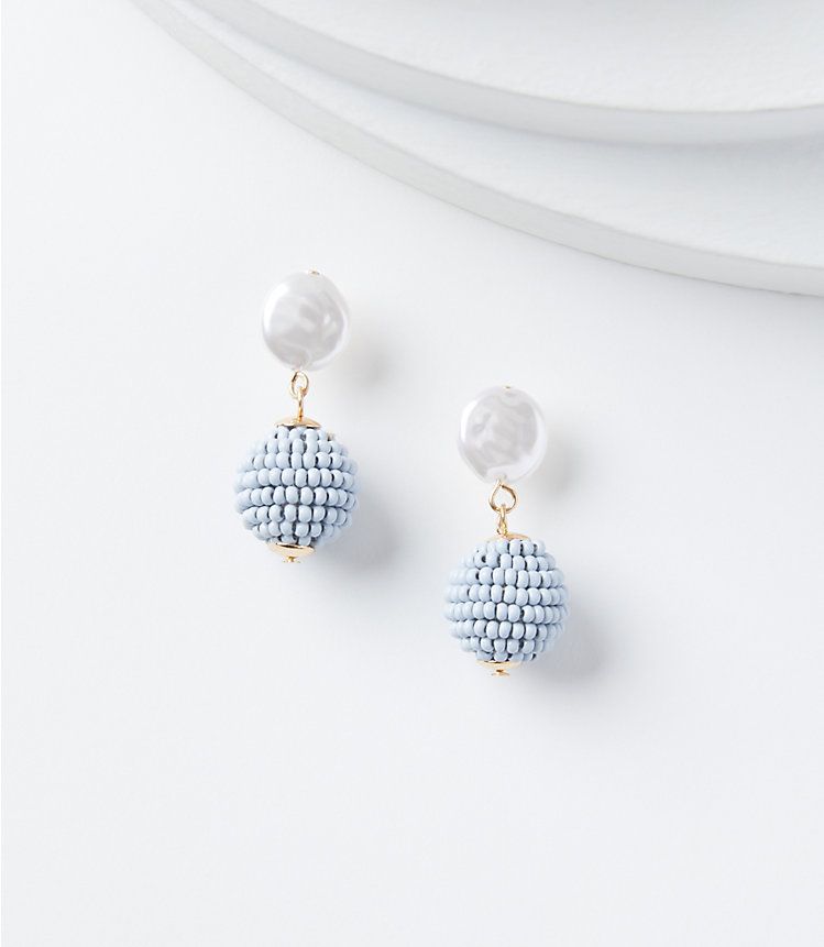 Pearlized Bauble Drop Earrings | LOFT